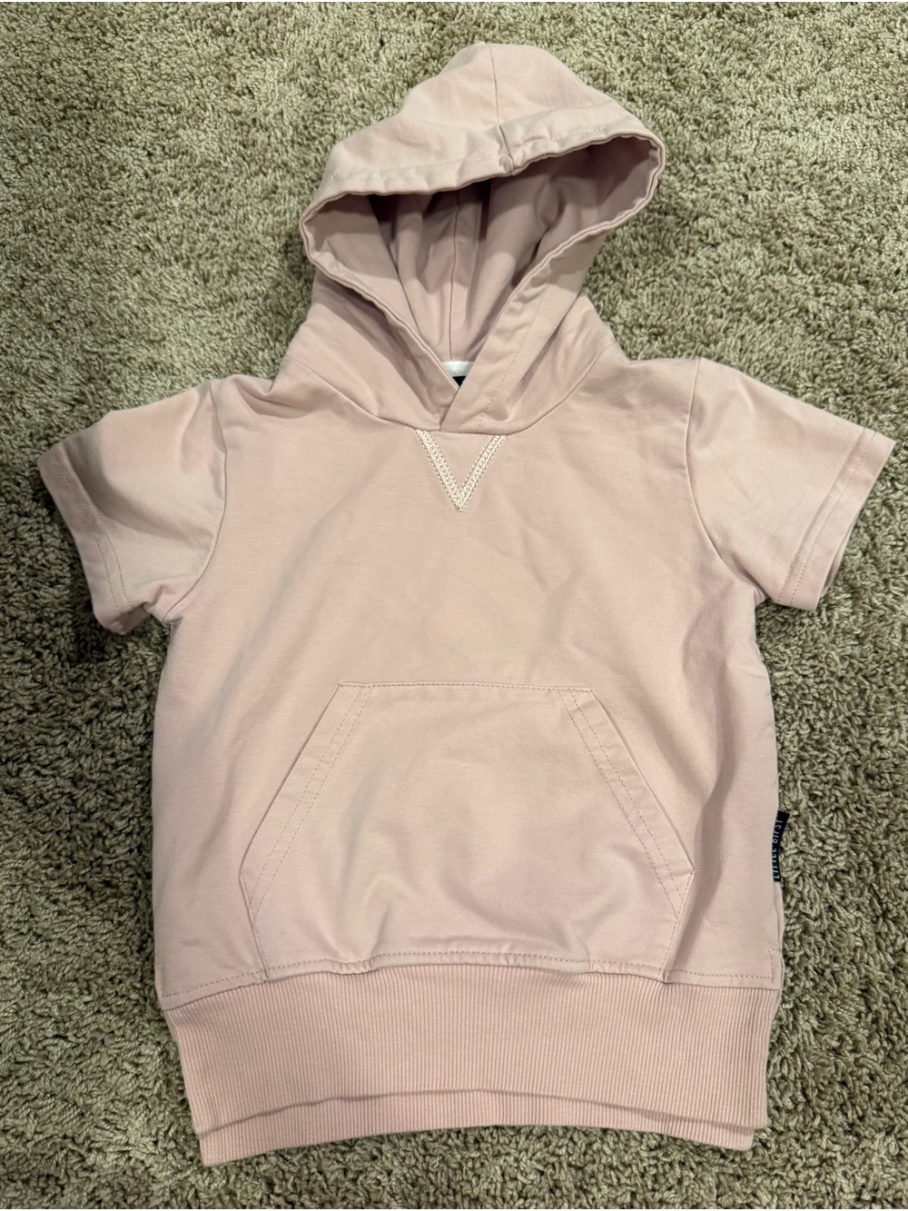 Little Bipsy Collection Short Sleeve Hoodie 2T-3T Dusty Blush Neutral